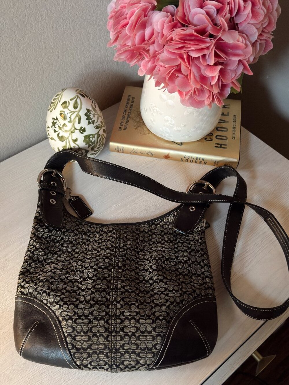 Coach Signature Jacquard Hobo Shoulder Bag